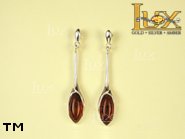 Jewellery SILVER sterling earrings.  Stone: amber. TAG: ; name: E-614-2; weight: 3.5g.