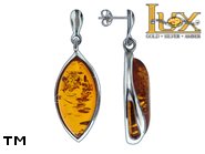 Jewellery SILVER sterling earrings.  Stone: amber. TAG: ; name: E-625SW; weight: 5.3g.