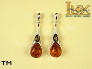 Jewellery SILVER sterling earrings.  Stone: amber. TAG: ; name: E-626; weight: 4.1g.