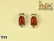 Jewellery SILVER sterling earrings.  Stone: amber. TAG: ; name: E-627; weight: 2.4g.