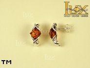 Jewellery SILVER sterling earrings.  Stone: amber. TAG: ; name: E-628-1; weight: 3.3g.