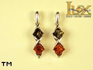 Jewellery SILVER sterling earrings.  Stone: amber. TAG: ; name: E-628-2; weight: 3.5g.