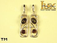 Jewellery SILVER sterling earrings.  Stone: amber. TAG: nature; name: E-636; weight: 4.6g.