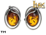 Jewellery SILVER sterling earrings.  Stone: amber. TAG: ; name: E-637; weight: 2.9g.