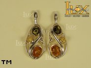 Jewellery SILVER sterling earrings.  Stone: amber. TAG: ; name: E-641; weight: 5.7g.