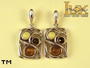 Jewellery SILVER sterling earrings.  Stone: amber. TAG: clasic; name: E-647; weight: 7.7g.
