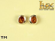 Jewellery SILVER sterling earrings.  Stone: amber. TAG: ; name: E-649; weight: 2.2g.