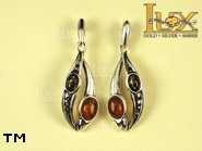 Jewellery SILVER sterling earrings.  Stone: amber. TAG: nature; name: E-651; weight: 5.6g.