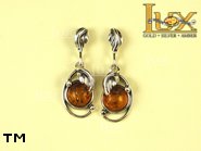 Jewellery SILVER sterling earrings.  Stone: amber. TAG: ; name: E-659; weight: 3.8g.