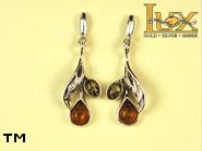 Jewellery SILVER sterling earrings.  Stone: amber. TAG: nature; name: E-665; weight: 4.4g.