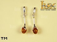 Jewellery SILVER sterling earrings.  Stone: amber. TAG: nature; name: E-673; weight: 2.8g.