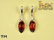 Jewellery SILVER sterling earrings.  Stone: amber. TAG: ; name: E-675; weight: 4.2g.