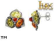 Jewellery SILVER sterling earrings.  Stone: amber. TAG: nature; name: E-681S; weight: 3.9g.