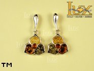 Jewellery SILVER sterling earrings.  Stone: amber. TAG: nature; name: E-681SW; weight: 4.9g.