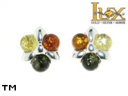 Jewellery SILVER sterling earrings.  Stone: amber. TAG: nature; name: E-690; weight: 3g.