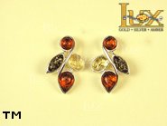 Jewellery SILVER sterling earrings.  Stone: amber. TAG: nature; name: E-694S; weight: 5.5g.