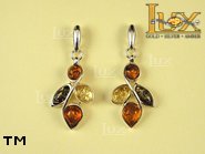 Jewellery SILVER sterling earrings.  Stone: amber. TAG: nature; name: E-694SW; weight: 6.3g.