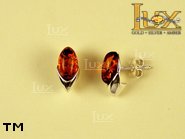 Jewellery SILVER sterling earrings.  Stone: amber. TAG: ; name: E-695-1; weight: 2.6g.