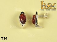 Jewellery SILVER sterling earrings.  Stone: amber. TAG: ; name: E-695-2; weight: 3.7g.