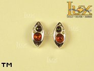 Jewellery SILVER sterling earrings.  Stone: amber. TAG: modern; name: E-700; weight: 2.3g.