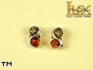 Jewellery SILVER sterling earrings.  Stone: amber. TAG: ; name: E-705; weight: 2.7g.