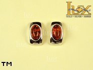 Jewellery SILVER sterling earrings.  Stone: amber. TAG: ; name: E-706; weight: 3.1g.