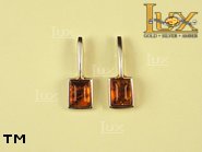 Jewellery SILVER sterling earrings.  Stone: amber. TAG: ; name: E-709S; weight: 3.3g.