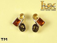 Jewellery SILVER sterling earrings.  Stone: amber. TAG: modern; name: E-710; weight: 3.5g.