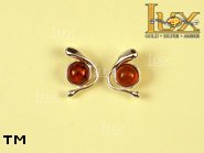 Jewellery SILVER sterling earrings.  Stone: amber. TAG: ; name: E-713; weight: 2.3g.