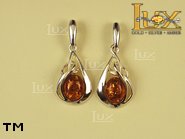 Jewellery SILVER sterling earrings.  Stone: amber. TAG: ; name: E-715; weight: 4.1g.