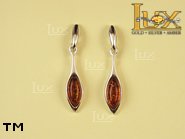 Jewellery SILVER sterling earrings.  Stone: amber. TAG: ; name: E-717-2; weight: 3.3g.