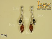 Jewellery SILVER sterling earrings.  Stone: amber. TAG: ; name: E-717; weight: 4.8g.
