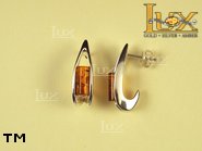 Jewellery SILVER sterling earrings.  Stone: amber. TAG: ; name: E-721; weight: 4.1g.