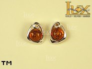 Jewellery SILVER sterling earrings.  Stone: amber. TAG: ; name: E-723; weight: 3.6g.