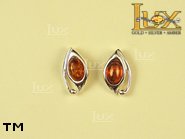 Jewellery SILVER sterling earrings.  Stone: amber. TAG: ; name: E-725; weight: 2.7g.