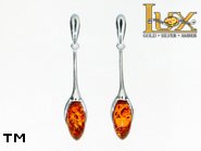 Jewellery SILVER sterling earrings.  Stone: amber. TAG: ; name: E-726-2; weight: 2.95g.