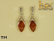 Jewellery SILVER sterling earrings.  Stone: amber. TAG: ; name: E-728; weight: 4.7g.