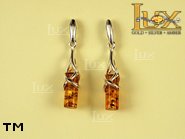 Jewellery SILVER sterling earrings.  Stone: amber. TAG: ; name: E-730; weight: 3.3g.