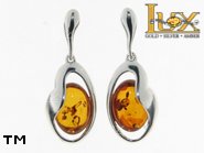 Jewellery SILVER sterling earrings.  Stone: amber. TAG: unique; name: E-731; weight: 6.9g.