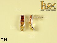 Jewellery SILVER sterling earrings.  Stone: amber. TAG: modern; name: E-735; weight: 2.6g.