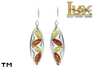 Jewellery SILVER sterling earrings.  Stone: amber. TAG: ; name: E-736; weight: 5.6g.