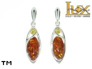 Jewellery SILVER sterling earrings.  Stone: amber. TAG: ; name: E-738; weight: 5g.