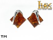 Jewellery SILVER sterling earrings.  Stone: amber. TAG: ; name: E-740; weight: 4.8g.