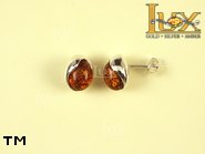 Jewellery SILVER sterling earrings.  Stone: amber. TAG: ; name: E-741; weight: 4.4g.