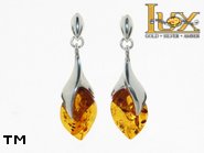 Jewellery SILVER sterling earrings.  Stone: amber. TAG: ; name: E-742SW; weight: 7.3g.