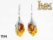 Jewellery SILVER sterling earrings.  Stone: amber. TAG: ; name: E-742W; weight: 6.65g.