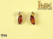 Jewellery SILVER sterling earrings.  Stone: amber. TAG: ; name: E-745; weight: 2.3g.