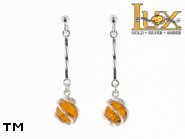 Jewellery SILVER sterling earrings.  Stone: amber. TAG: ; name: E-763SW; weight: 2.1g.