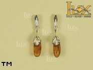 Jewellery SILVER sterling earrings.  Stone: amber. TAG: nature; name: E-764; weight: 2.95g.