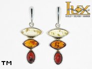 Jewellery SILVER sterling earrings.  Stone: amber. TAG: modern; name: E-771-1; weight: 3.5g.